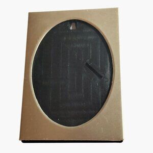 Gold Tone Metal Oval Picture Frame Small 3x5 inch Wall Mount Desktop